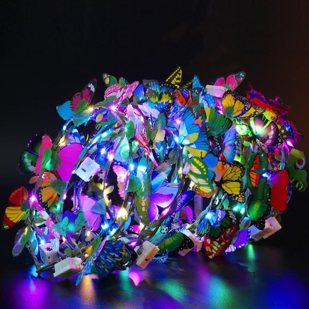20 Pcs LED Light Up Headband for Women Wedding Beach Party Birthday Cosplay Gift